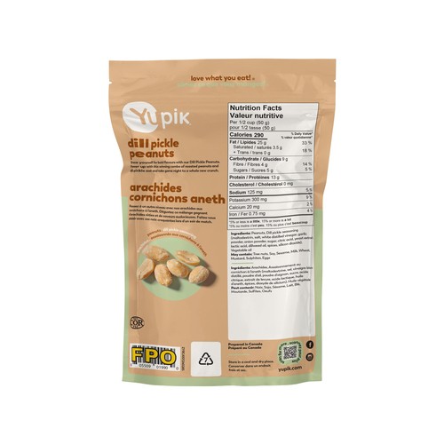 Yupik Snack Dill Pickle Peanuts 285 g