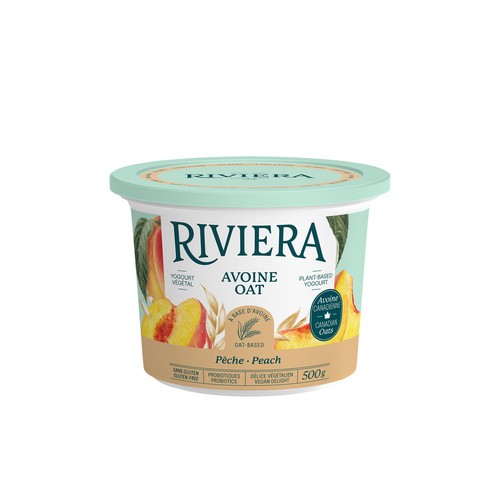 Riviera Plant Based Oat Yogurt Peach 500 g
