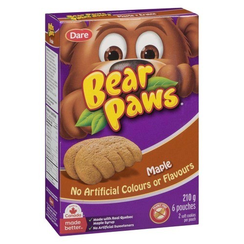 Dare Bear Paws Soft Cookies Maple 6 Pouches 210 g