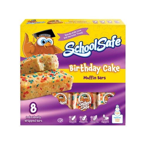 School Safe Mini Loaf Bars Birthday Cake 8 x 35 g