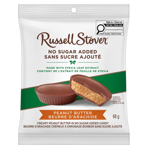 Russell Stover Chocolate No Sugar Added Peanut Butter Cup 68 g