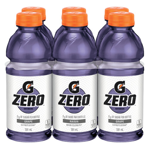 Gatorade Zero Sports Drink Grape 6 x 591 ml (bottles)