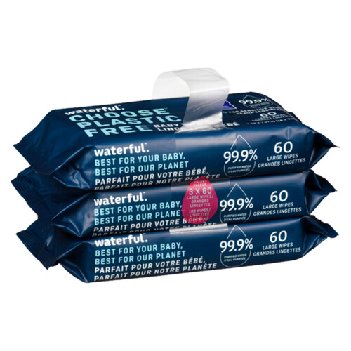 Waterful Baby Wipes Plastic Free 180 Count