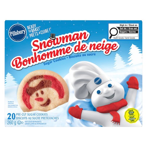 Pillsbury Ready To Bake Sugar Cookies Snowman 260 g