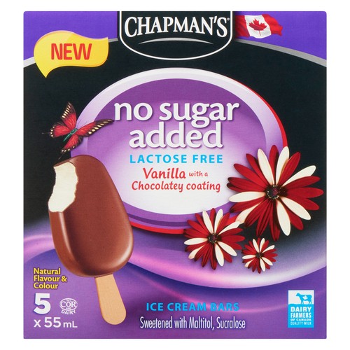 Chapman's Lactose Free Ice Cream Bars Vanilla 5 x 55 ml