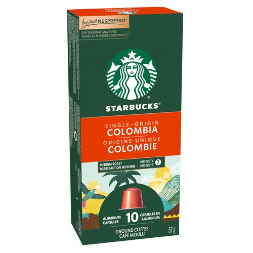 Starbucks Nespresso Coffee Pods Colombia Blend Medium Roast 10 Capsules 57 g