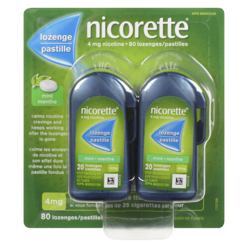 Nicorette Anti-smoking Aids Lozenges 4 mg Mint 80 Count