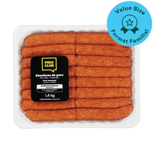 Prix Club Pork Sausages Mild Italian 1.4 kg