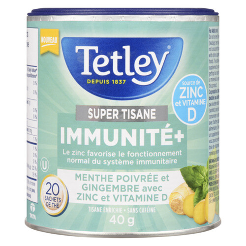 Tetley Super Herbal Tea Immune Peppermint & Ginger 20 Tea Bags