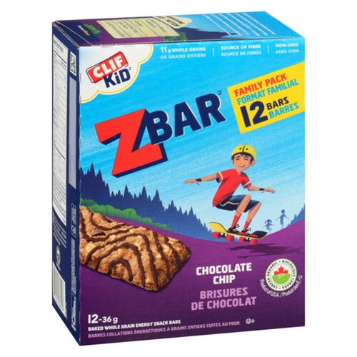 Clif Kid ZBar Bars Chocolate Chip Family Pack 432 g