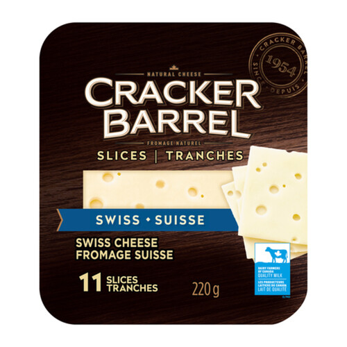 Cracker Barrel Sliced Cheese Swiss 11 Slices 220 g