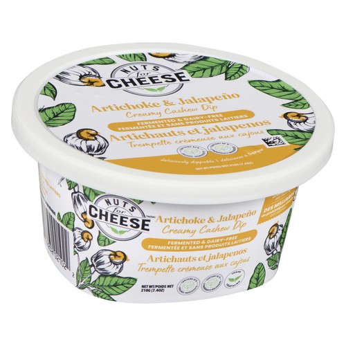 Nuts For Cheese Dairy-Free Creamy Cashew Dip Artichoke & Jalapeño 210 g