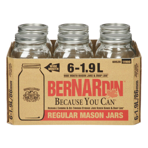 Bernardin Mason Jars With Lids 6 Pack 