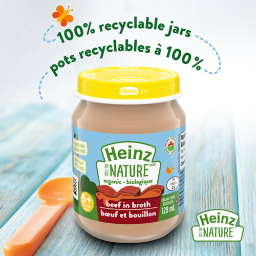 Heinz by Nature Organic Baby Food Beef in Broth Purée 128 ml