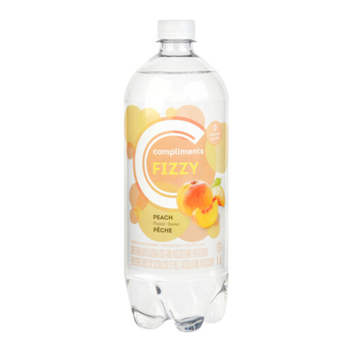 Compliments Sparkling Water Fizzy Peach 1 L (bottle)