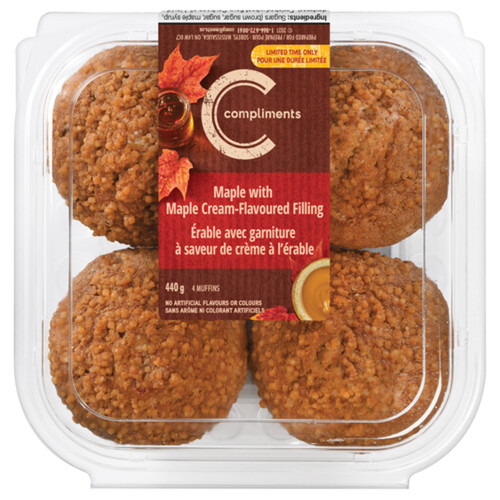 Compliments Muffins Maple with Maple Cream Filling 440 g (frozen)