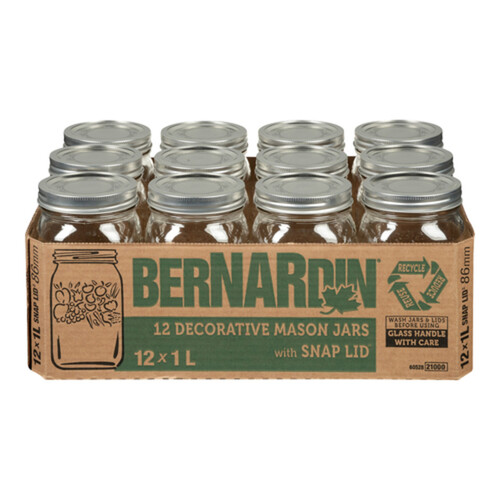 Bernardin Harvest Mason Jars 12 Count 1 L 