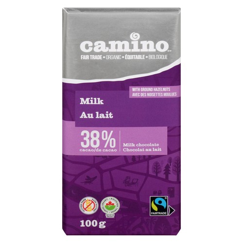 Camino Organic Gluten-Free Milk Chocolate Bar With Hazelnut 100 g