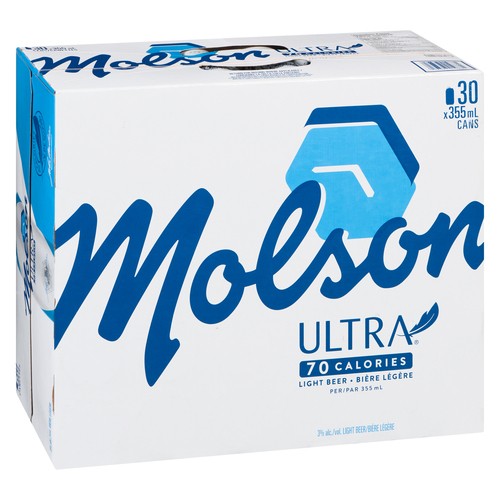 Molson Ultra Beer 3% Alcohol 30 x 355 ml (cans)