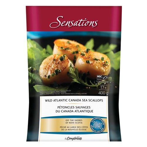 Sensations Frozen Wild Atlantic Canada Sea Scallops 400 g