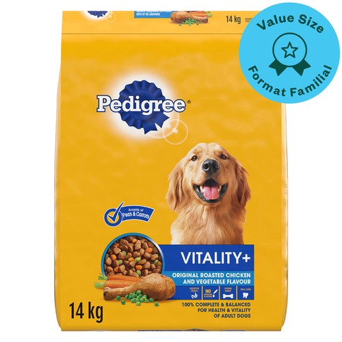 Pedigree Vitality+ Adult Dry Dog Food Roasted Chicken & Vegetable 14 kg