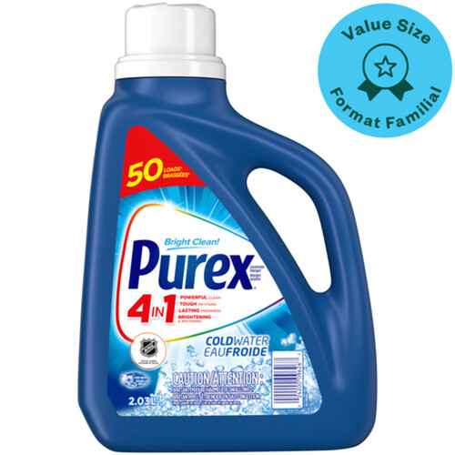 Purex 4 in 1 Liquid Laundry Concentrated Detergent Coldwater 2.03L 50 Loads