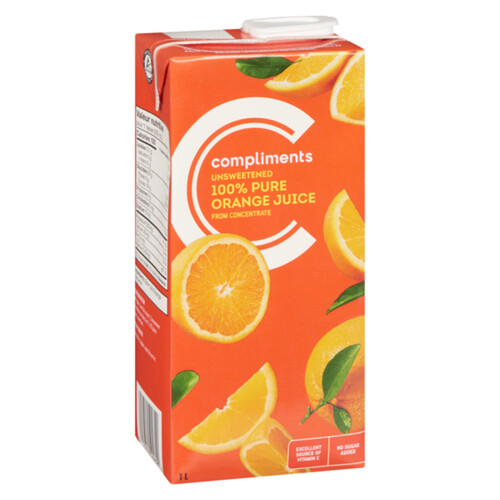 Compliments Juice From Concentrate Orange Unsweetened 1 L