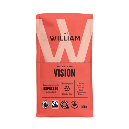 Café William Beans Medium Roast Espresso Grind Vision 300 g