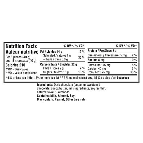 Cadbury Burnt Almond Chocolate Bar Dark Chocolate With Chopped Almonds 90 g