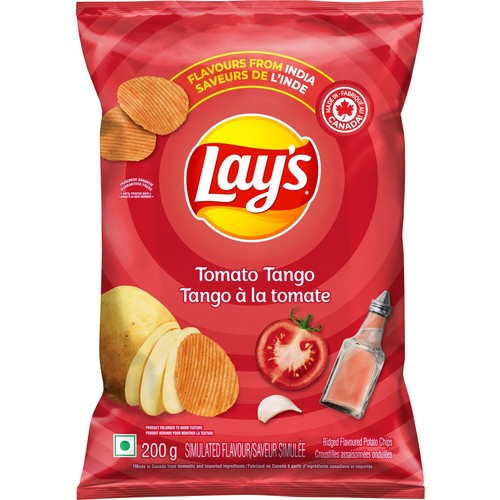 Lay's Potato Chips Tomato Tango Ridged Flavoured 200 g