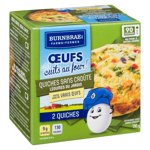 EggBakes Garden Vegetable Crustless Quiche 190 g (frozen)