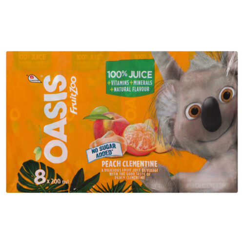 Oasis Fruit Zoo Juice  Peach & Clementine 8 x 200 ml