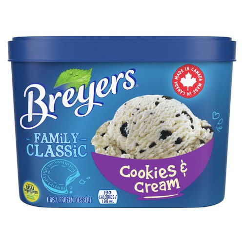 Breyers Frozen Dessert Family Classic Cookies & Cream 1.66 L