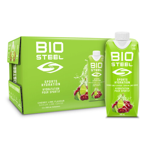 BioSteel Sports Drink Ready To Drink Cherry Lime 12 x 500 ml (bottles)