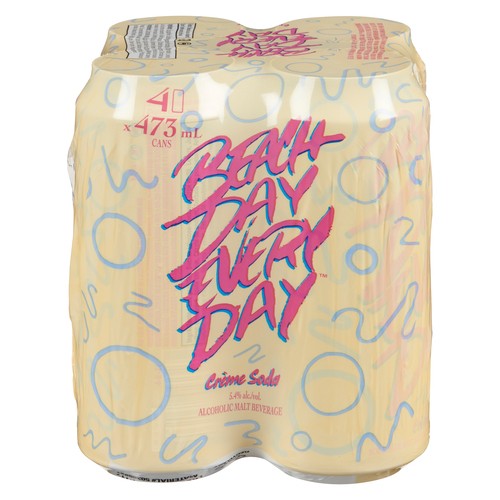 Beach Day Everyday Beer 5.4% Alcohol Cream Soda 4 x 473 ml (cans)