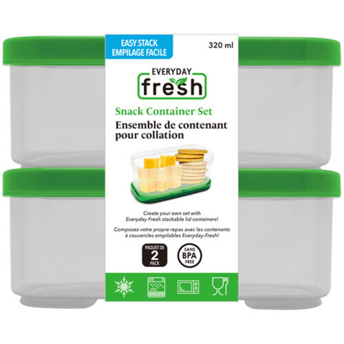 Everyday Fresh Snack Container Stackable 2 Pack 