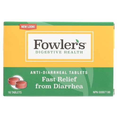 Fowler's Digestive Health Anti-Diarrheal Tablets 16 Count