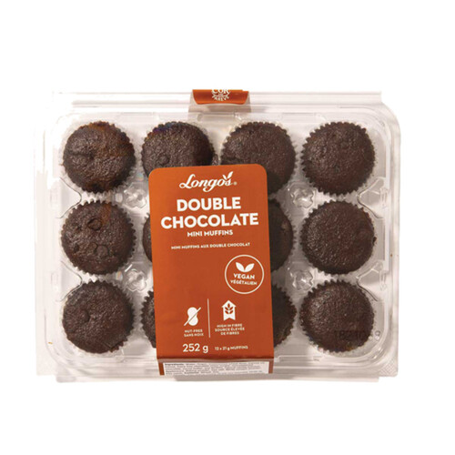 Longo's Nut-Free Vegan Muffins Double Chocolate Mini 252 g (Frozen)