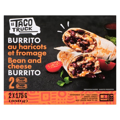 Le Taco Truck Frozen Burrito Bean & Cheese 2 x 175 g