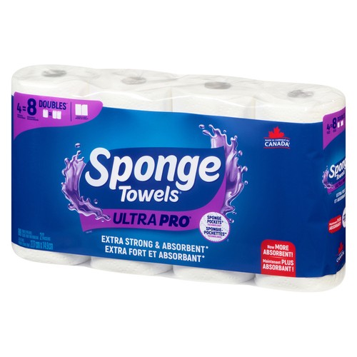 Sponge Towels Paper Towel Ultra Pro 2-Ply 4 Double Rolls x 88 Sheets
