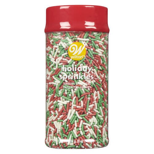Wilton Holiday Sprinkles Jimmies Red White Green Christmas 314 g