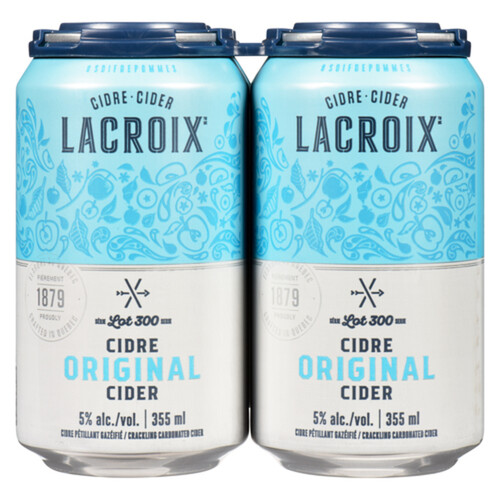 Lacroix Lot 300 Cider Original 5% Alcohol 4 x 355 ml (cans)