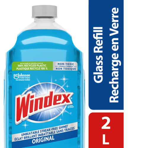 Windex Glass And Window Cleaner Blue Refill Original 2 L