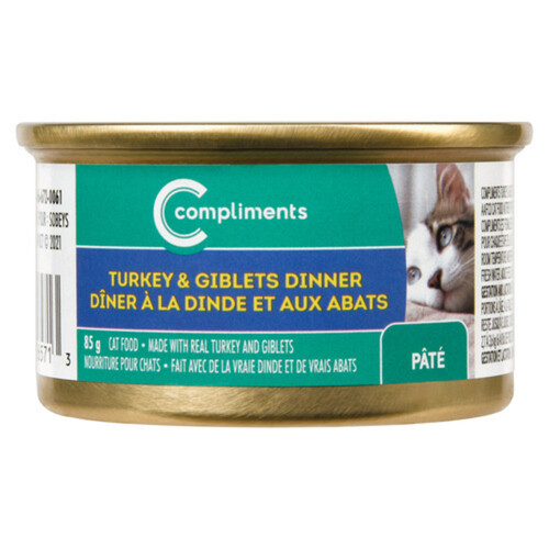 Compliments Cat Food Turkey Giblets Dinner Pate 85 g