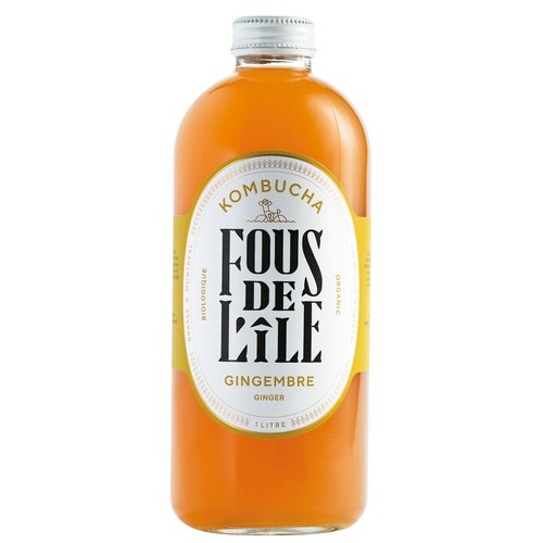Fous De L'Ile Organic Kombucha Ginger 1 L