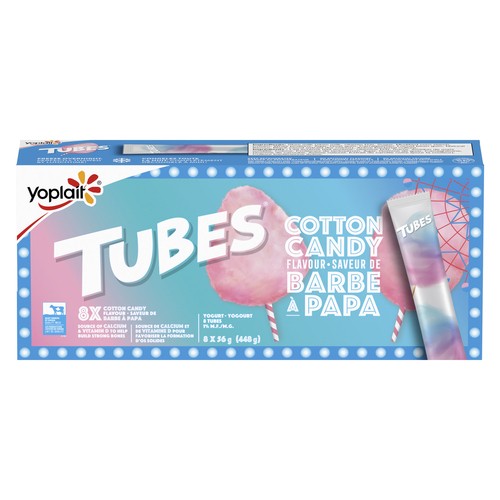 Yoplait Yogurt Tubes 2% Cotton Candy 8 x 56 g