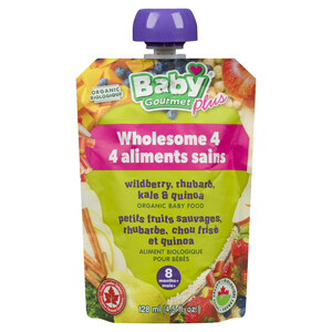 Baby Gourmet Organic Baby Food Wildberry Rhubarb Kale and Quinoa 128 ml