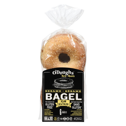 O'Doughs Gluten-Free Vegan Frozen Thin Bagel Sesame 300 g