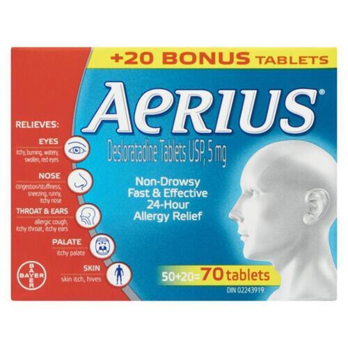 Aerius Desloratadine Tablets 70 Count