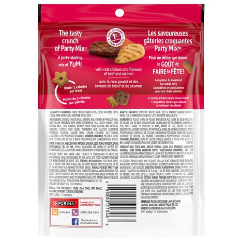 Friskies Cat Treats Party Mix Mixed Grill Crunch with Real Chicken 170 g